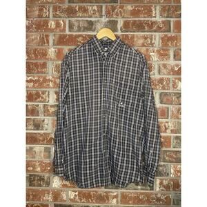 Wrangler Riata Shirt Men's Medium Button Down Long Sleeve Plaid Vintage